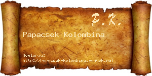 Papacsek Kolombina névjegykártya